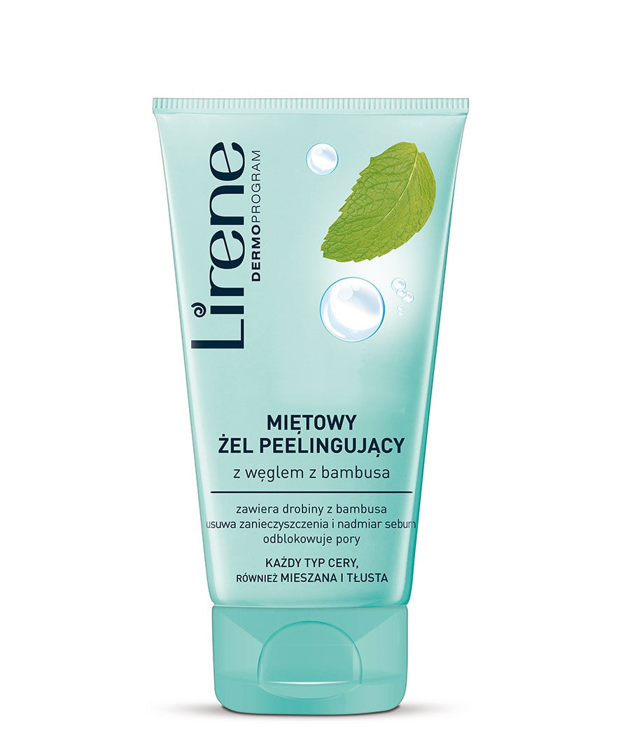 Lirene Pielęgnacja Oczyszczająca - miętowy żel peelingujący z węglem z bambusa, poj. 150 ml