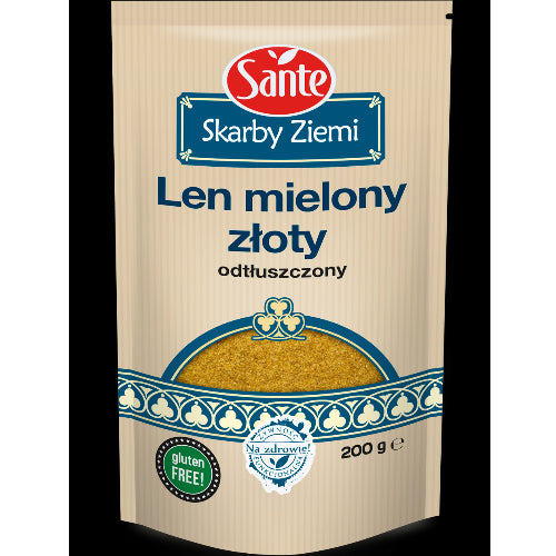 Sante - Len mielony złoty, odtłuszczony, masa netto: 200 g