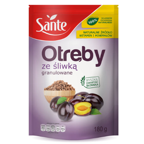 Sante - otręby granulowane ze śliwką, masa netto: 180 g