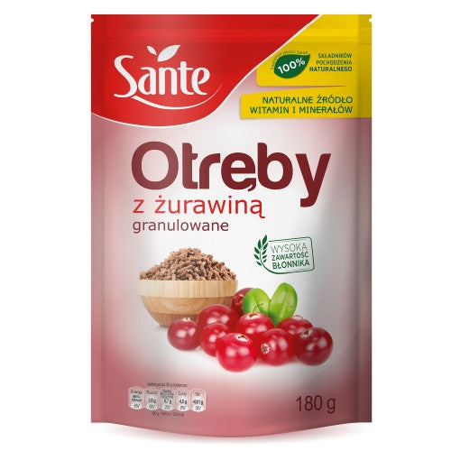 Sante - otręby granulowane z żurawiną, masa netto: 180 g