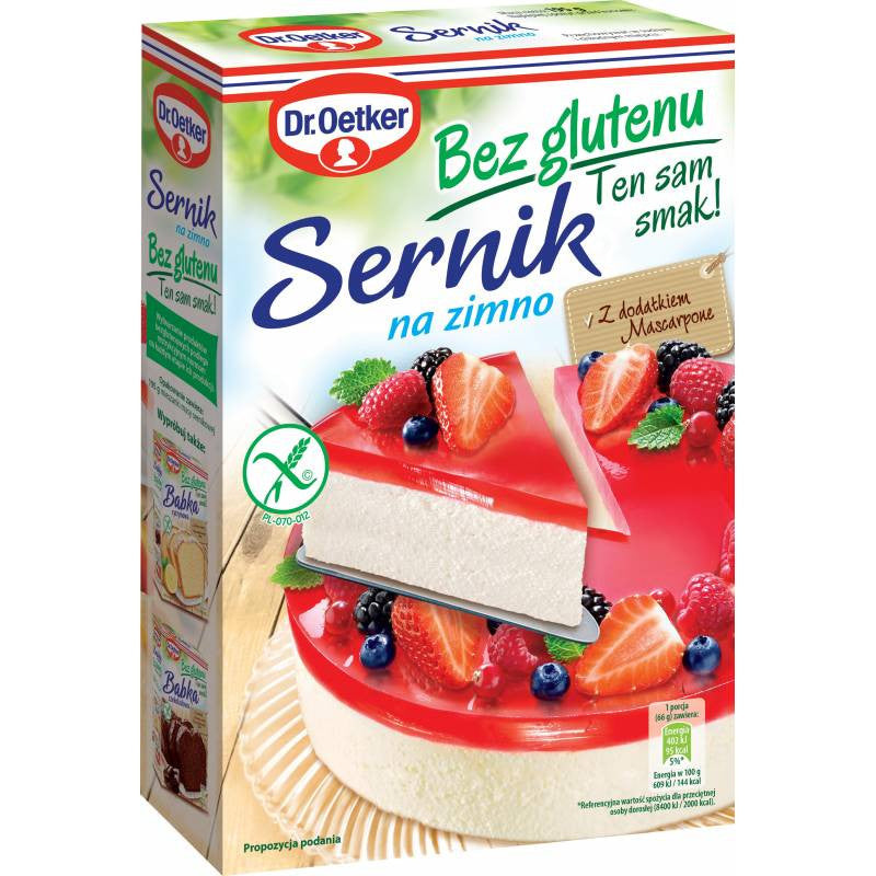 Dr. Oetker - sernik na zimno bez glutenu, masa netto: 195 g
