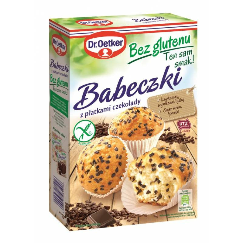 Dr. Oetker - babeczki z płatkami czekolady bez glutenu, masa netto. 233 g