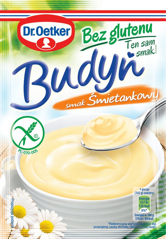 Dr. Oetker - budyń smak śmietankowy bez glutenu, masa netto: 40 g