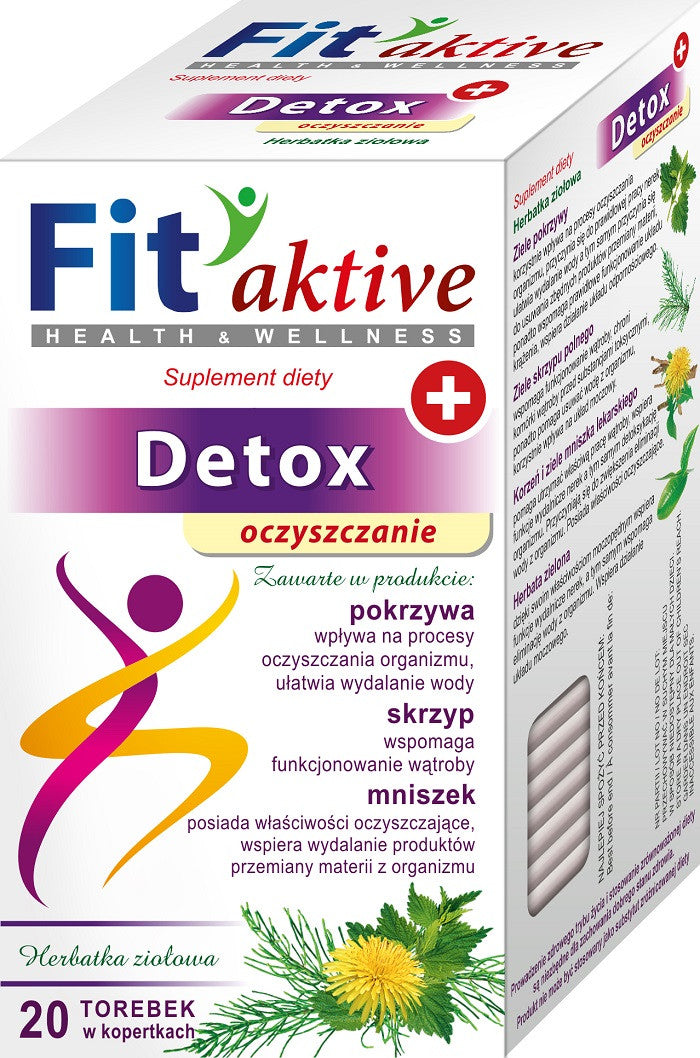 Malwa Fit Aktive - Detox, Oczyszczanie, herbata ziołowa, suplement diety, zawartość: 20 saszetek