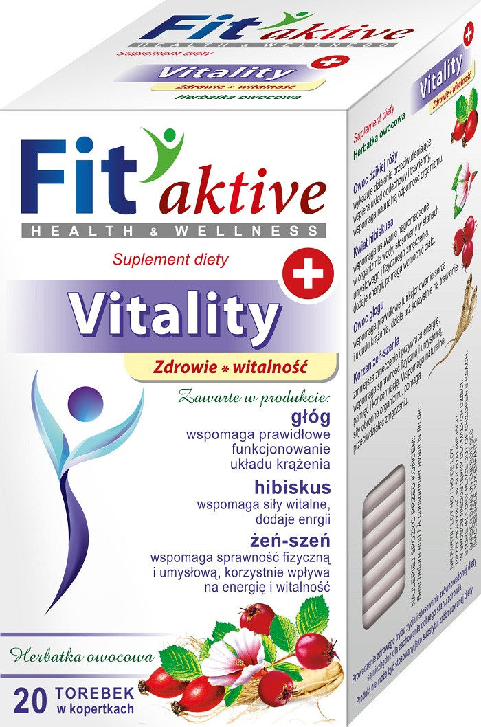 Malwa Fit Aktive - Vitality, Zdrowie i Witalność, herbata owocowa, suplement diety, zawartość: 20 saszetek