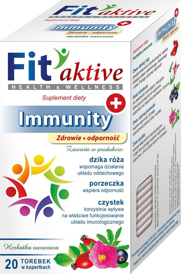 Malwa Fit Aktive - Immunity, Zdrowie i Odporność, herbata owocowa, suplement diety, zawartość: 20 saszetek x 2 g