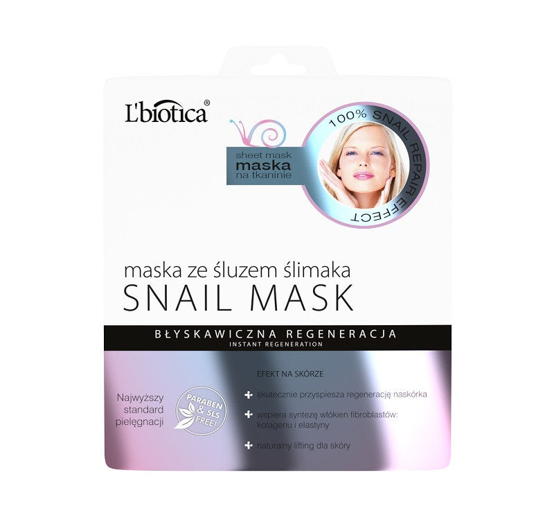 L`Biotica Snail Mask on fabric, 23 ml