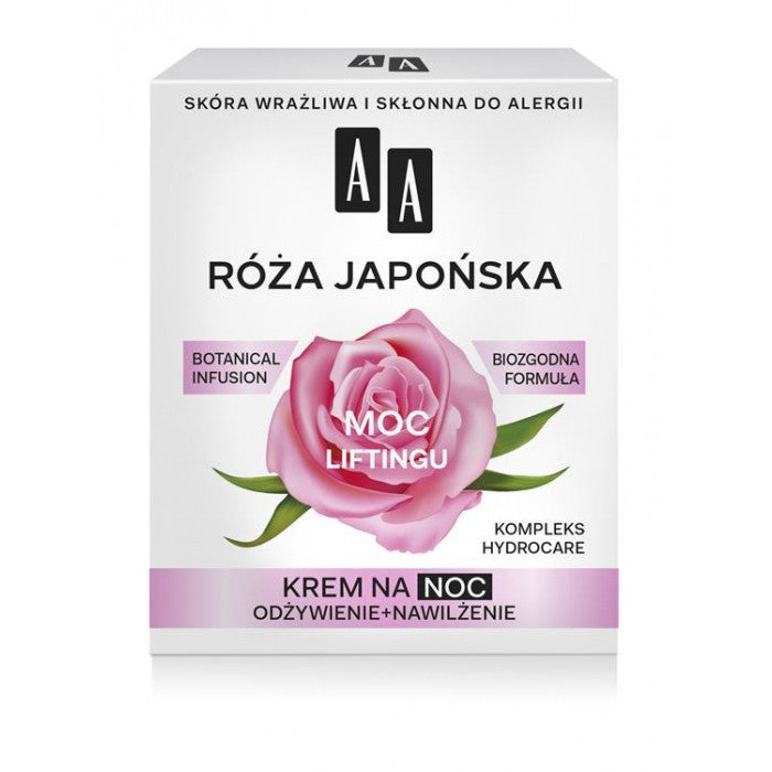 AA Botanical Infusion - Róża Japońska, krem na noc, moc liftingu, poj. 50 ml