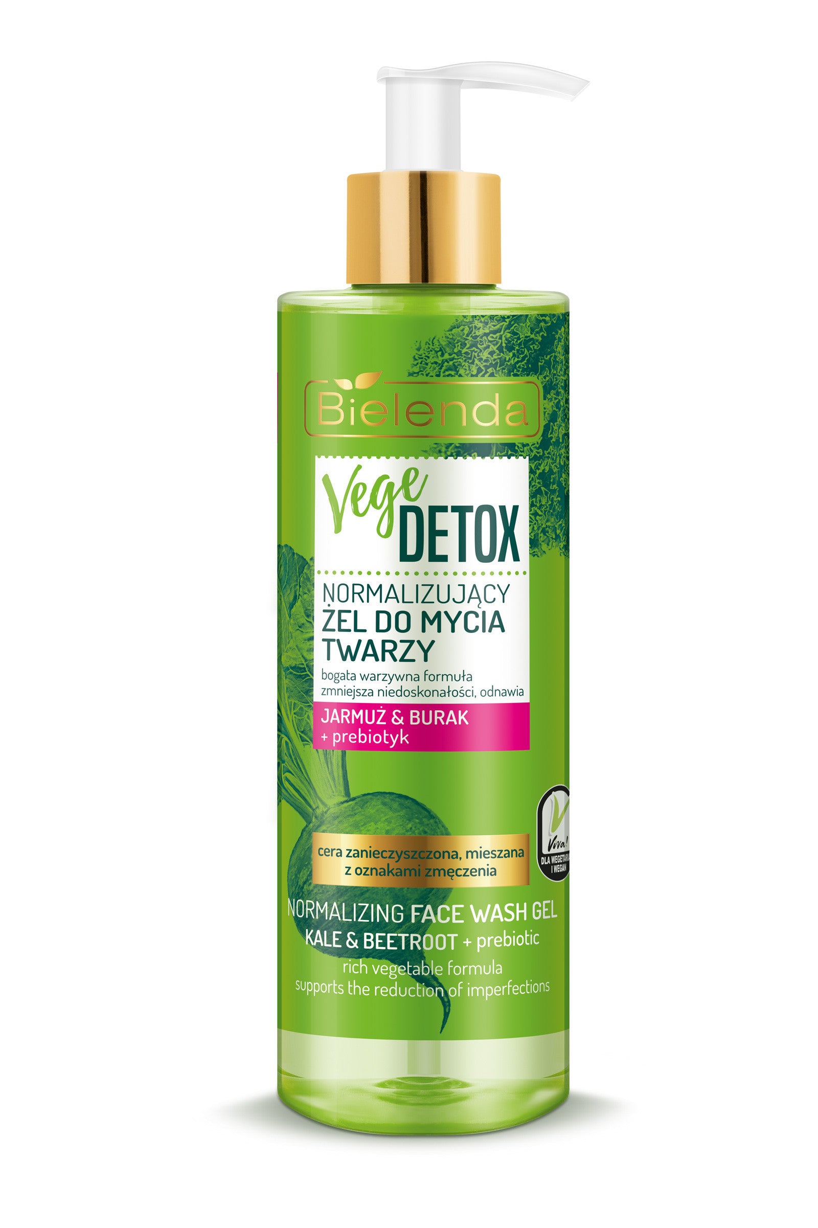 Bielenda VEGE DETOX - normalizing face wash for combination skin - YARMULA + BEETREAD + PREBIOTIC, size 200 ml