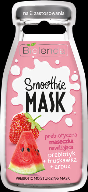 Bielenda SMOOTHIE MASK - rebiotyczna maseczka nawilżająca PREBIOTYK + TRUSKAWKA + ARBUZ, poj. 10 g