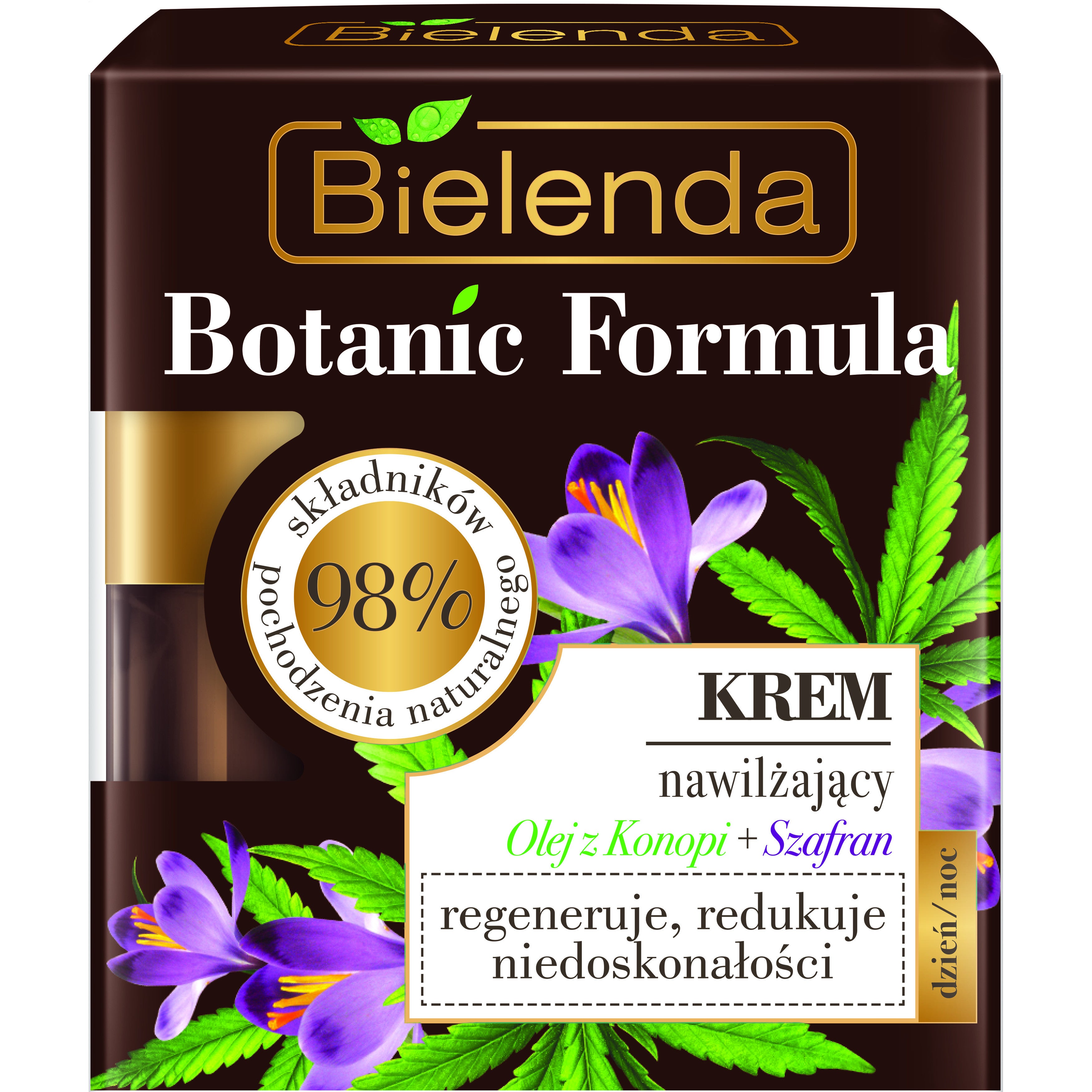 Bielenda BOTANIC FORMULA Olej z Konopi + Szafran - Krem nawilżający dzień/ noc, poj. 50 ml