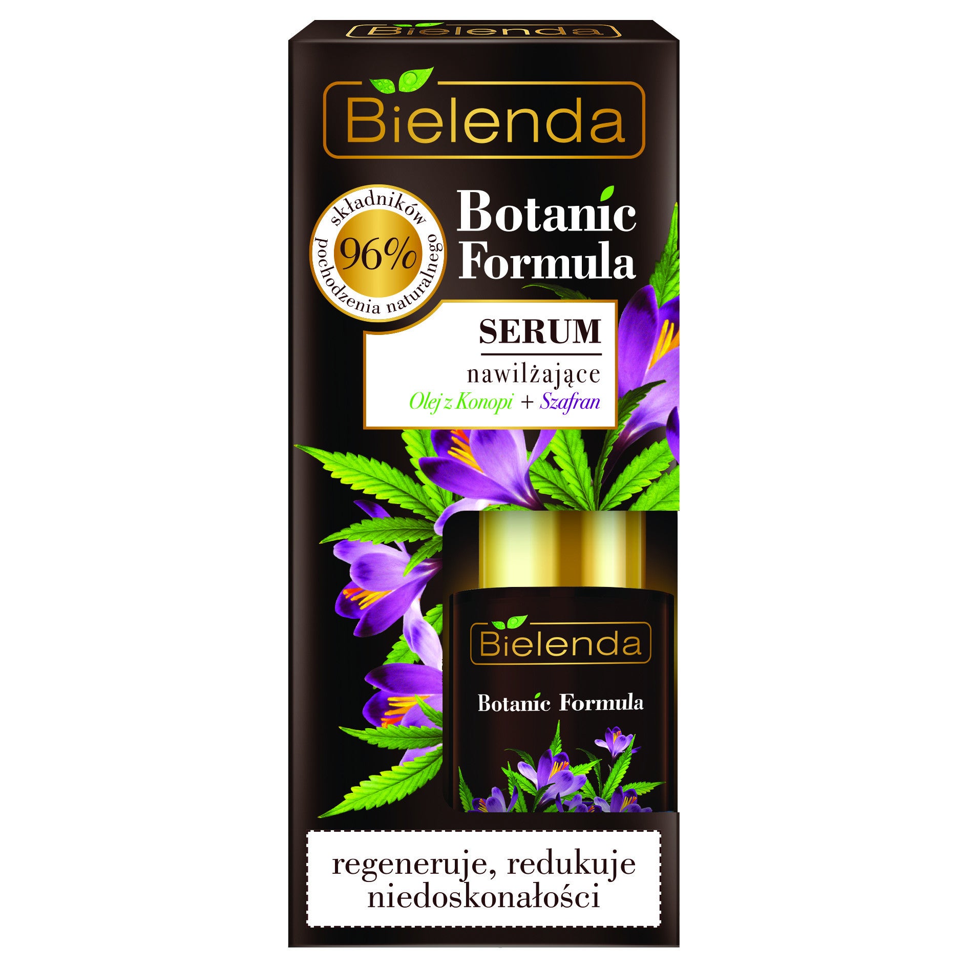 Bielenda BOTANIC FORMULA Olej z Konopi + Szafran - Serum nawilżające dzień/ noc, poj. 15 ml