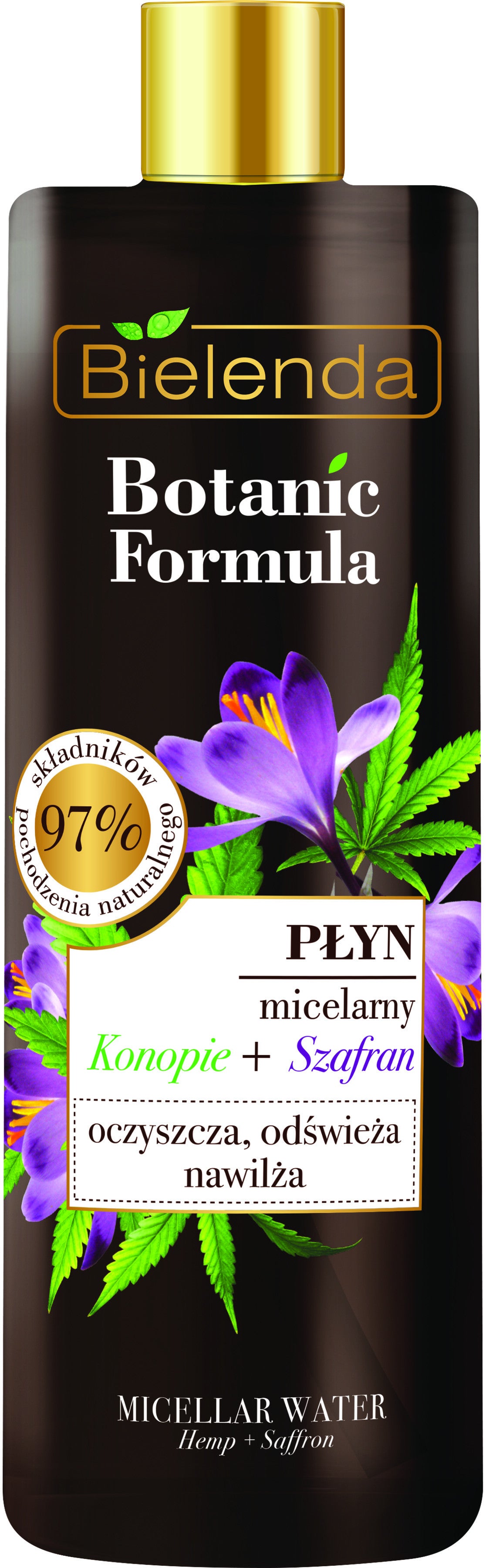 Bielenda BOTANIC FORMULA Konopie + Szafran - Nawilżający płyn micelarny, poj. 500 ml