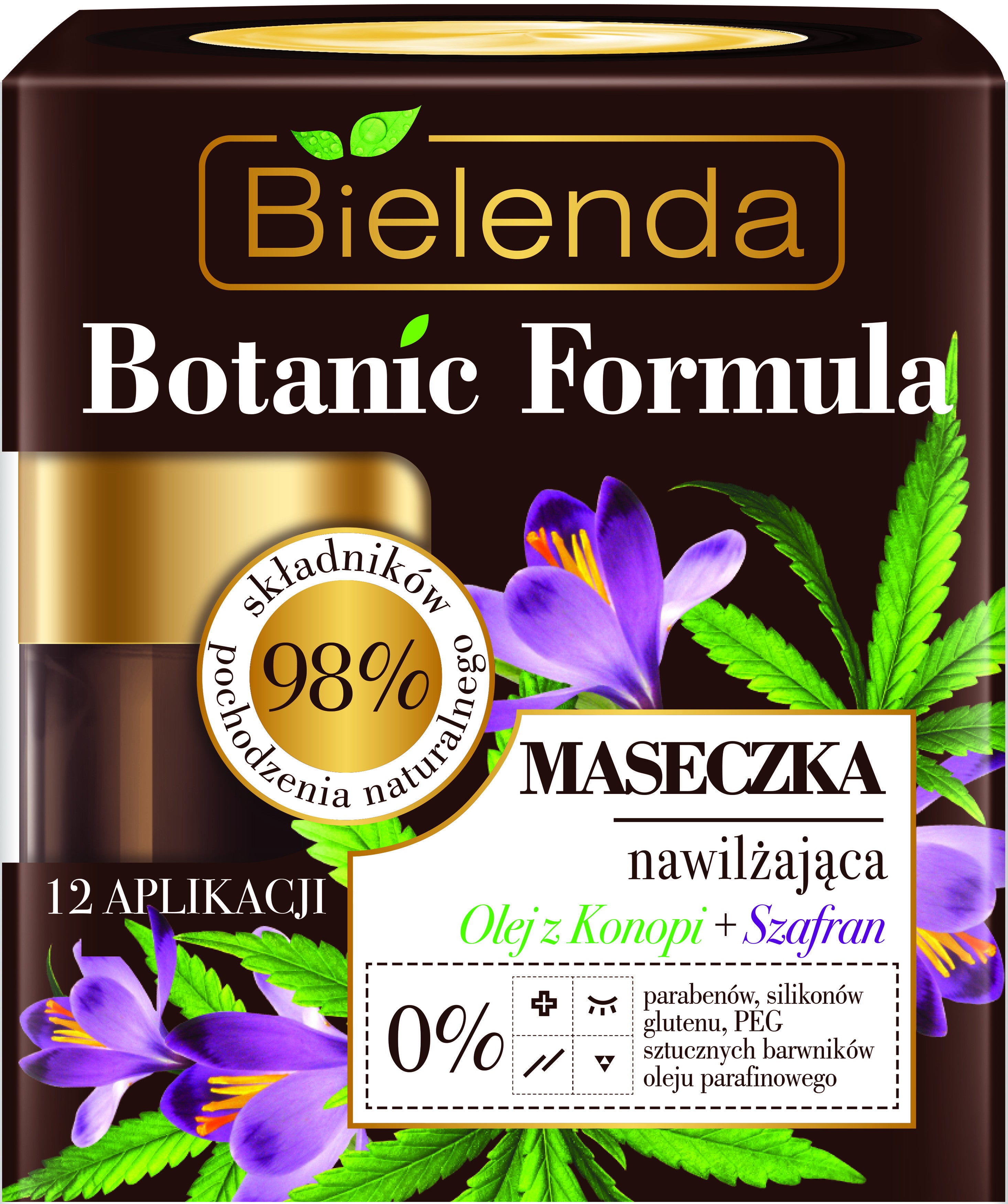 Bielenda BOTANIC FORMULA Olej z Konopi + Szafran - Maseczka nawilżająca, poj. 50 ml