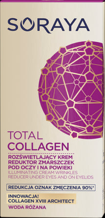 Soraya TOTAL COLLAGEN - rozświetlający krem reduktor zmarszczek pod oczy i na powieki, poj. 15 ml