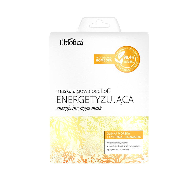 L'biotica Energetyzująca - maska algowa peel-off, glinka morska + cytryna + rozmaryn, poj. 12 g