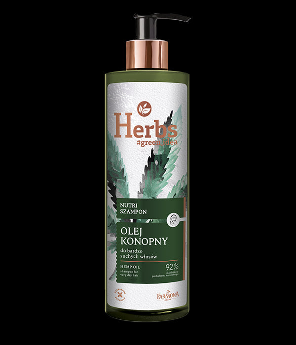 Farmona Herbs - olej konopny, nutri szampon do bardzo suchych włosów, poj. 400 ml