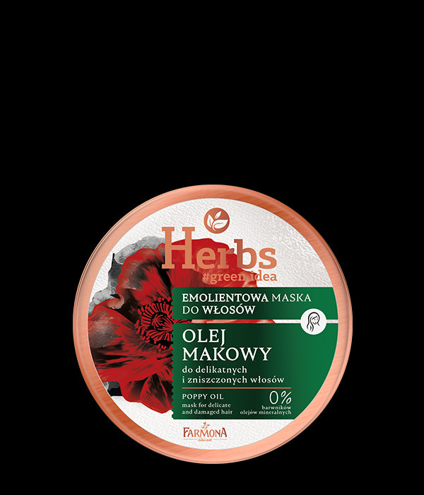 Farmona Herbs - poppy seed oil, emollient mask for delicate and damaged hair, 250 ml capacity
