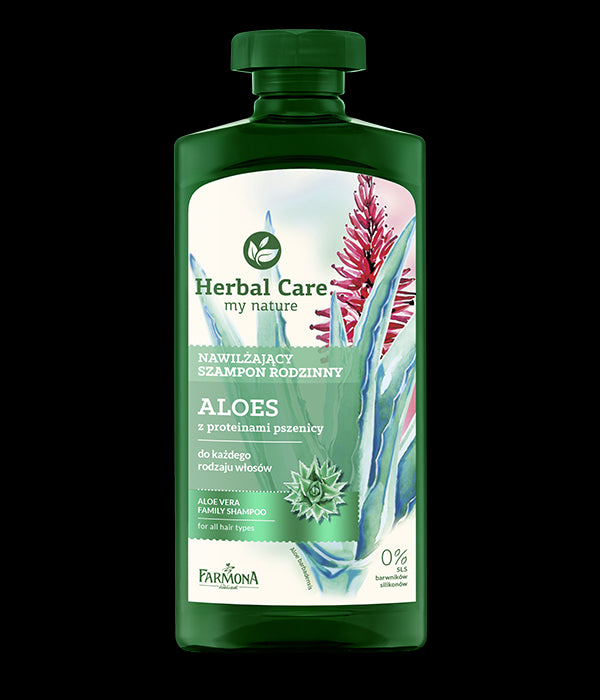 Farmona Herbal Care - ALOES, nawilżający szampon rodzinny z proteinami pszenicy, poj. 500 ml