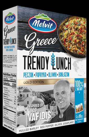 Melvit - Trendy Lunch Greece, pęczak, papryka, oliwki, bakłażan, masa netto: 4 x 80 g