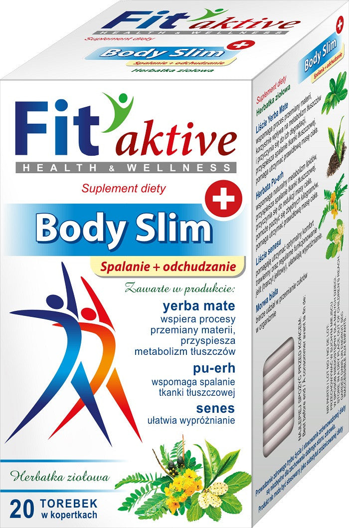 Malwa Fit Aktive - Body Slim, Spalanie i Odchudzanie, herbata ziołowa, suplement diety, zawartość: 20 saszetek x 2 g