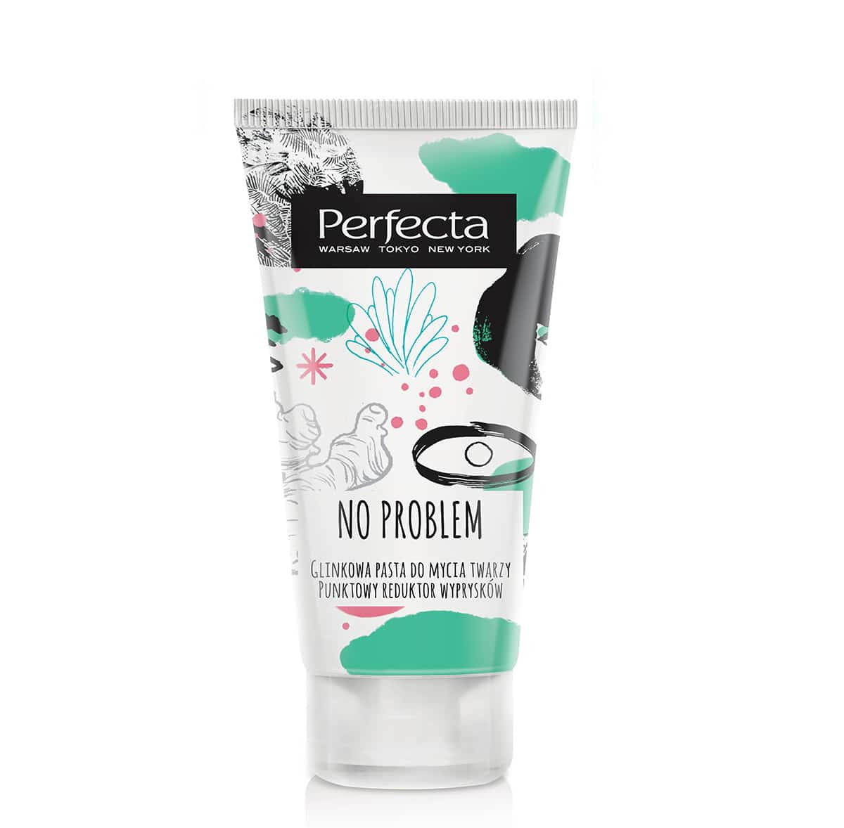 Perfecta No Problem - glinkowa pasta do mycia twarzy Punktowy reduktor wyprysków, poj. 165 ml