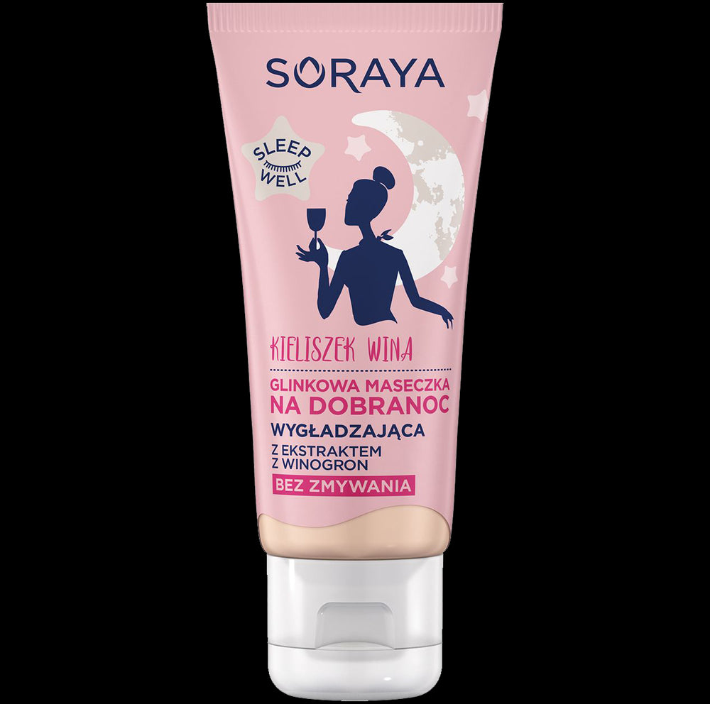 Soraya SLEEP WELL - KIELISZEK WINA, glinowa maseczka nNA DOBRANOC wygładzająca z ekstraktem z winogron, poj. 30 ml