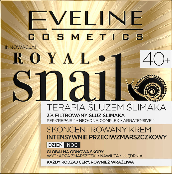Eveline Royal Snail - concentrated anti-wrinkle day and night cream, 40+, for all skin types, 50 ml