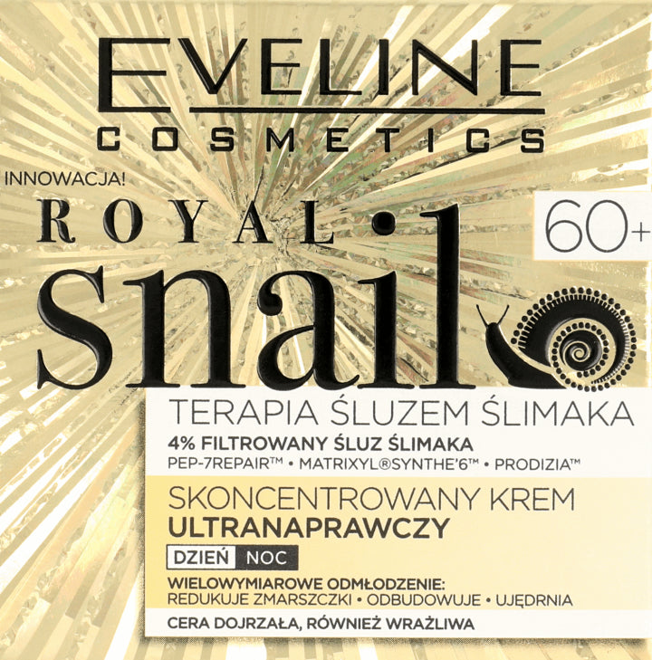 Eveline Royal Snail Concentrated Ultra Repair Day & Night Cream 60+, for mature skin, 50 ml
