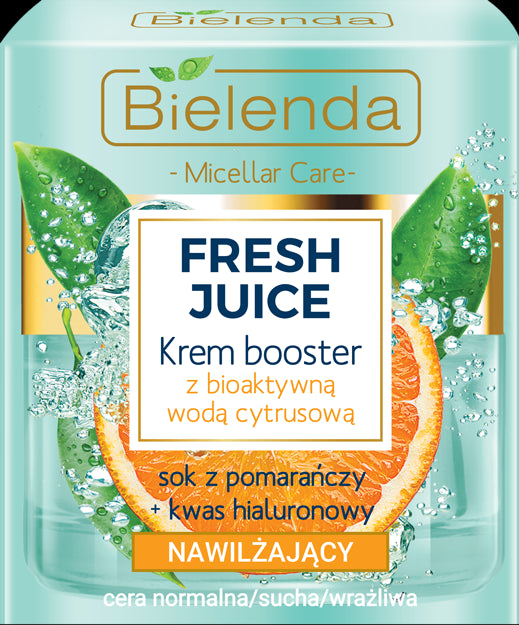 Bielenda FRESH JUICE - Moisturizing Booster Cream with Bioactive Citrus Water ORANGE, 50 ml
