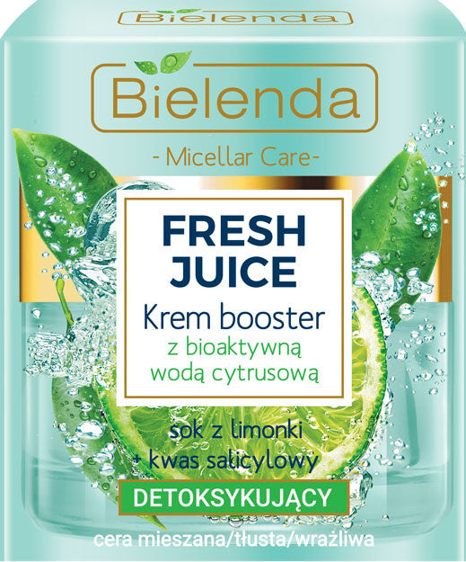 Bielenda FRESH JUICE - Detoxifying Booster Cream with Bioactive Citrus Water LIMONKA, 50 ml
