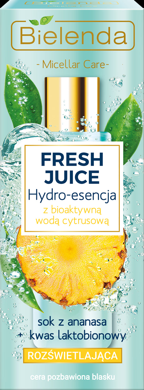 Bielenda FRESH JUICE - Rozświetlająca hydro-esencja do pielęgnacji twarzy ANANAS, poj. 110 ml