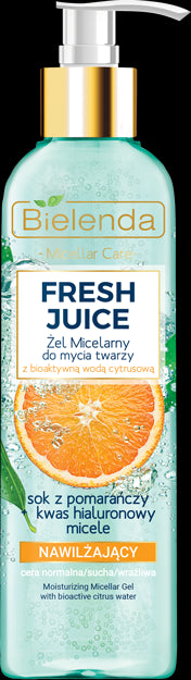 Bielenda FRESH JUICE - Moisturizing Micellar Gel for washing face ORANGE, 190 ml