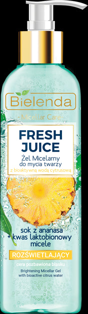 Bielenda FRESH JUICE - Illuminating Micellar Gel Face Wash ANANAS, 190 ml