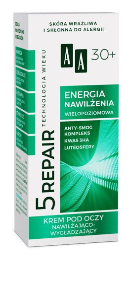 AA Age Technology 5 Repair - ENERGY OF MOISTURIZATION, moisturizing and smoothing eye cream 30+, volume 15 ml
