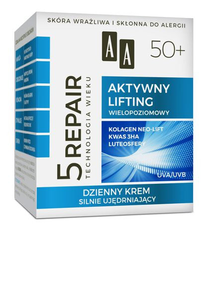 AA Technologia Wieku 5 REPAIR - AKTYWNY LIFTING, dzienny krem silnie ujędrniający 50+, poj. 50 ml
