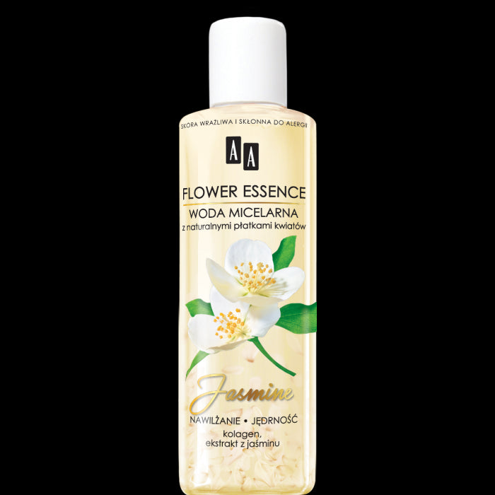 AA Flower Essence - JASMINE, nawilżanie i jędrność, woda micelarna z naturalnymi płatkami kwiatów, poj. 200 ml