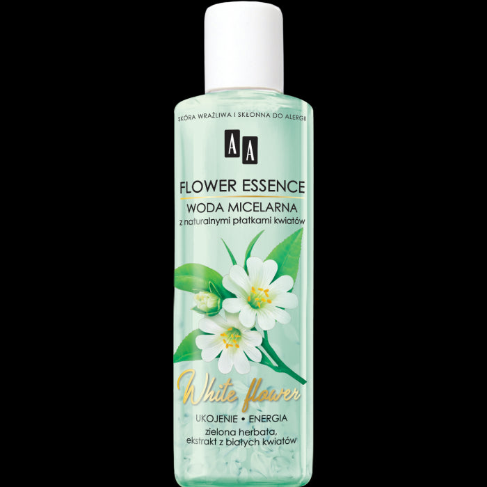 AA Flower Essence - WHITE FLOWERS, ukojenie i energia, woda micelarna z naturalnymi płatkami kwiatów, poj. 200 ml