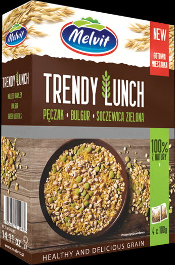 Melvit - TRENDY LUNCH pęczak, bulgur, soczewica zielona, masa netto: 4 x 100 g