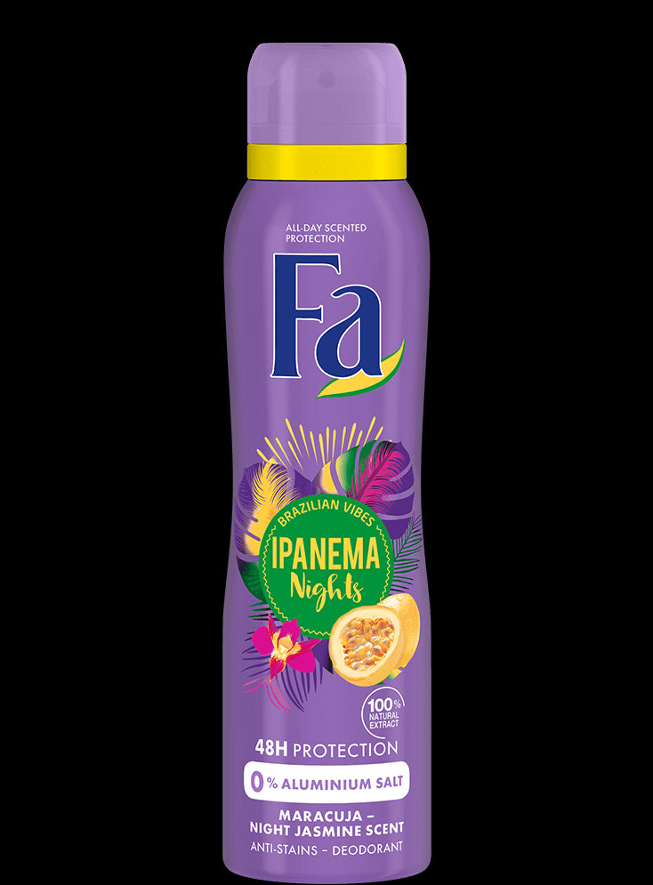 FA BRAZILIAN VIBES - Ipanema Nights, body spray deodorant with jasmine night blooming fragrance, 150 ml
