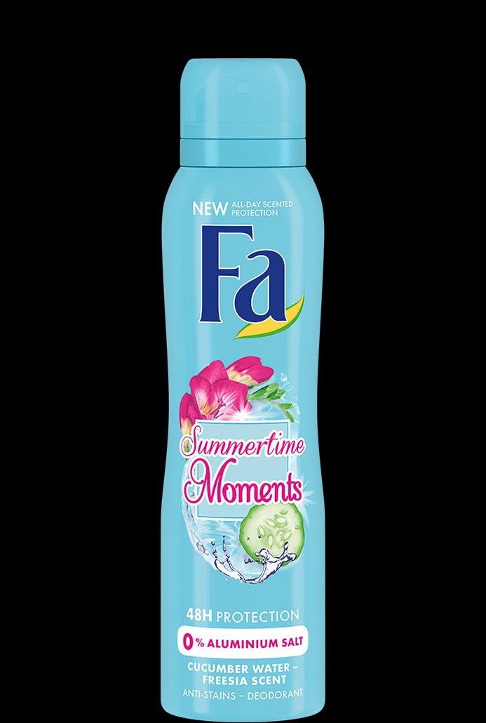 FA MOMENTS - Summertime Moments, body spray deodorant with cucumber water and wild freesia fragrance, 150 ml