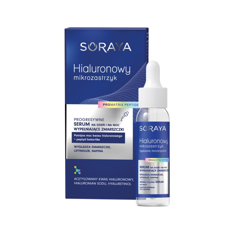 Soraya Hyaluronic Micro-Injection - Progressive Wrinkle-Filling Serum (Day & Night), 1.01 fl oz