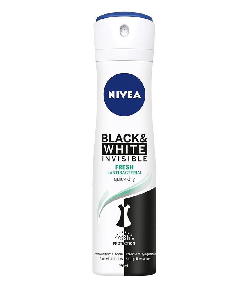 NIVEA Invisible Fresh 48 h - Antiperspirant Spray for Women, Black & White, capacity 150 ml