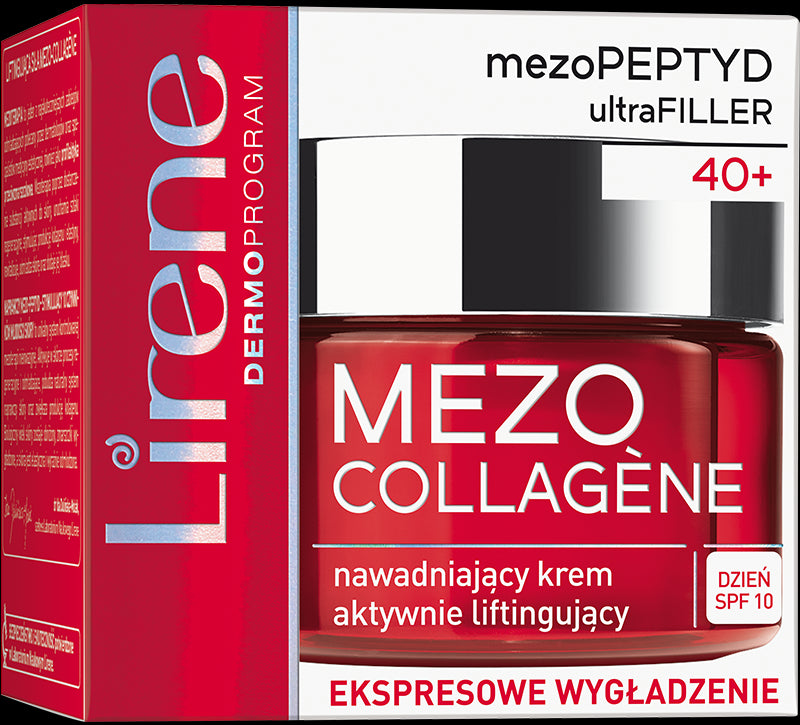 LIRENE MEZO COLLAGENE - nawadniający krem na dzień, aktywnie liftingujący 40+, SPF 10, poj. 50 ml