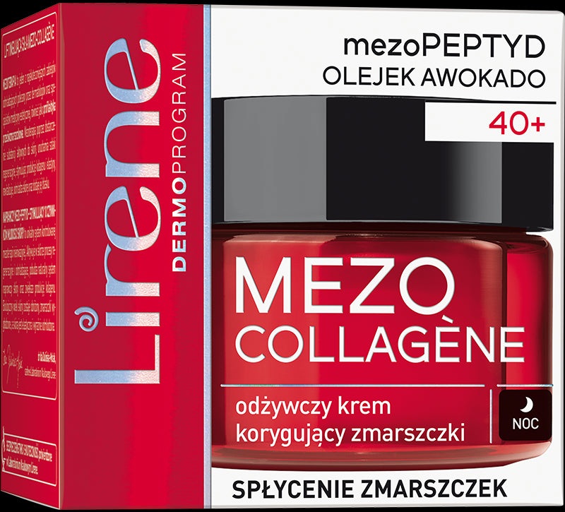 LIRENE MEZO COLLAGENE - odżywczy krem korygujący zmarszczki na noc 40+, poj.  50 ml