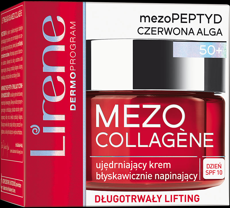 LIRENE MEZO COLLAGENE - ujędrniający krem na dzień, błyskawicznie napinający, SPF10, 50+, poj. 50 ml