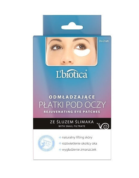 L'biotica Rejuvenating eye patches - with snail mucus, 3 x 2 pcs.