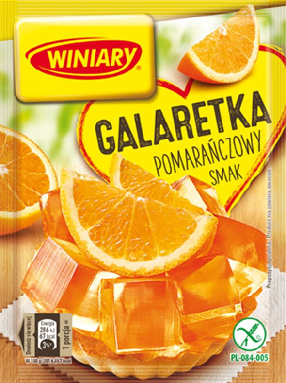Winiary - orange flavour jelly, net weight: 71 g