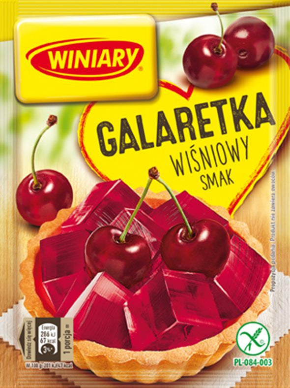Winiary - cherry flavour jelly, net weight: 71 g