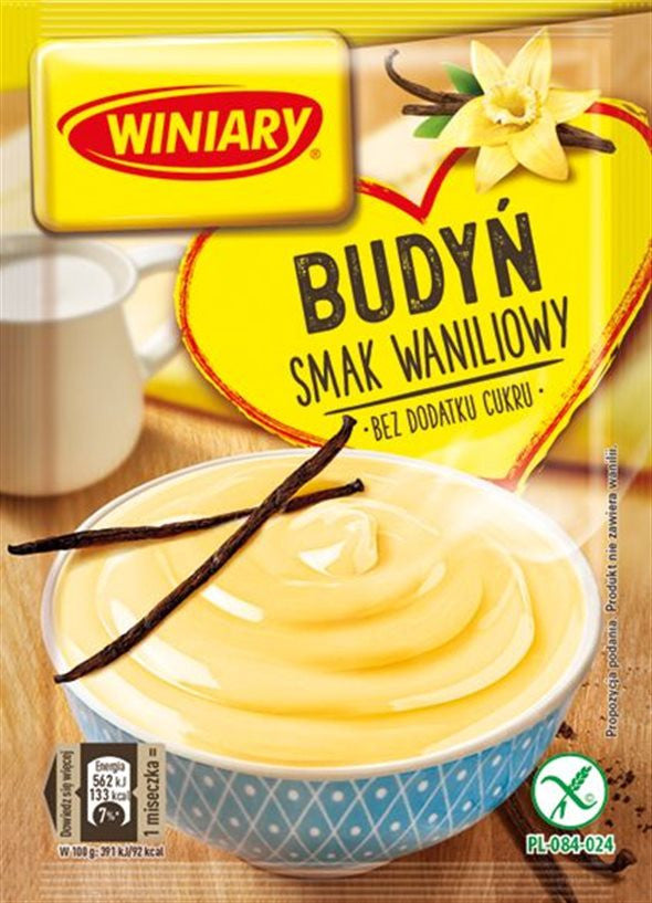 Winiary - vanilla pudding without sugar, net weight: 35 g